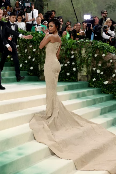 5 men carry Tyla up the stairs at Met Gala due to delicate dress (photos/video)