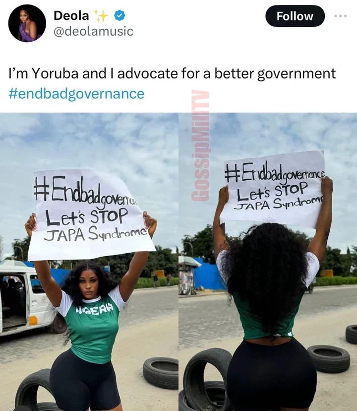 "If Tinubu Sees This Yansh, He Will Pity Us" - Nigerians React As Bootilicious Yoruba Lady Joins Hunger Protest (Photos)