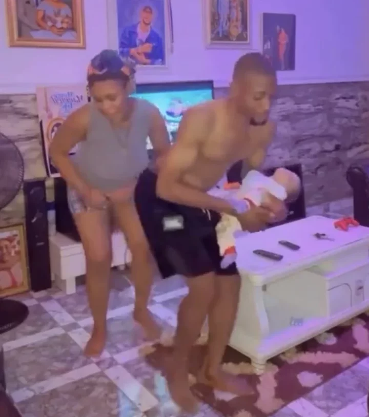 Husband and wife dance vigorously overnight so their newborn son sleeps