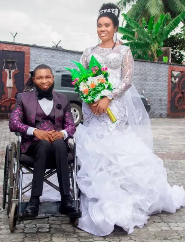 'Happiness is an understatement' - Lady over the moon as she marries physically challenged lover in Akwa Ibom