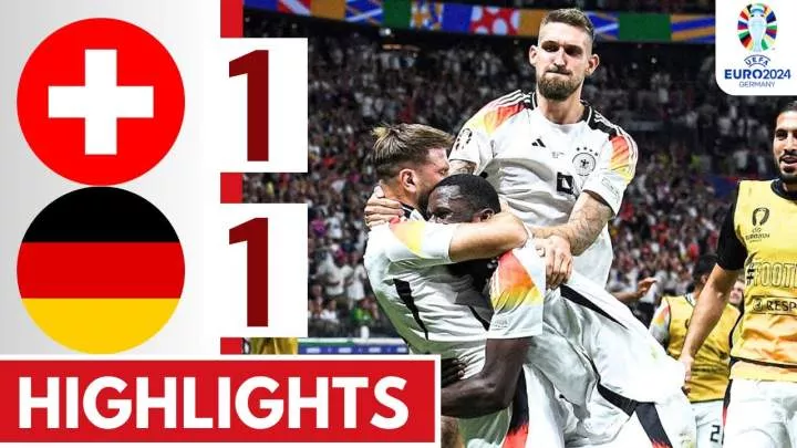 Switzerland 1 - 1 Germany (Jun-23-2024) Euro 2024 Highlights