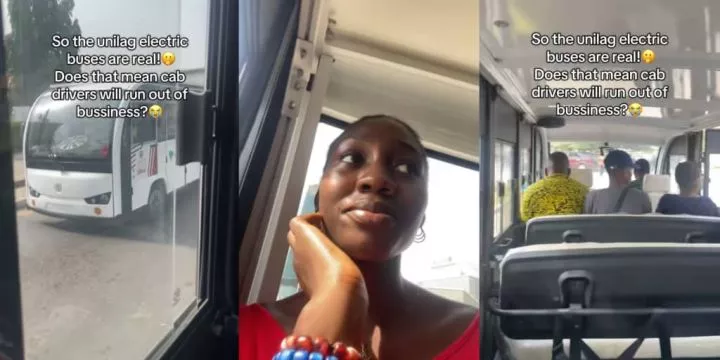 Lady shares her experience as UNILAG introduces electric buses, reveals it costs only ₦100