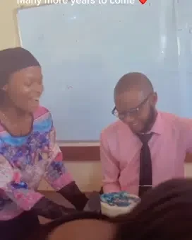 'Na pesin wey do well dem go do for' - Students surprise moody class rep on his birthday