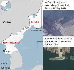 Russia delivered over one million barrels of oil to North Korea