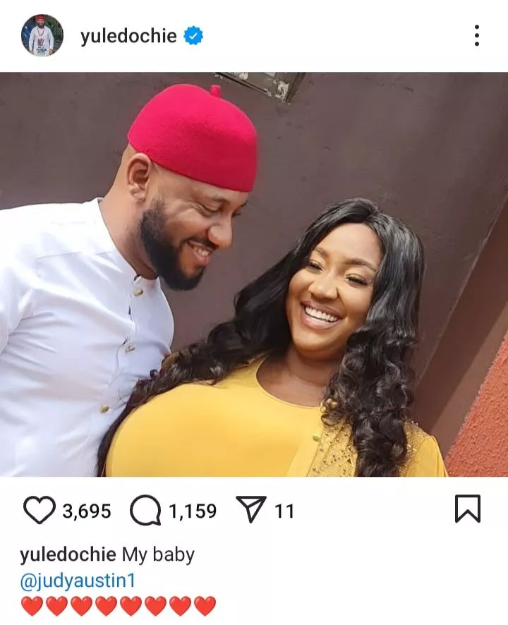 Yul Edochie gushes over Judy Austin following AI video of AY and May Edochie