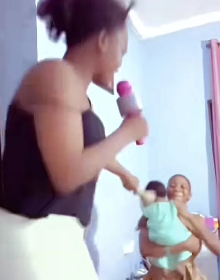 'This our generation of motherhood nawa' - Mother starts concert with bell and microphone for daughter who refused to let her sleep at night