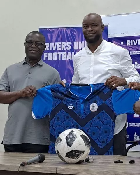 Finidi George has enjoyed an unbeaten start to life at Rivers United. (Photo Credit: Trendy Faith/X)