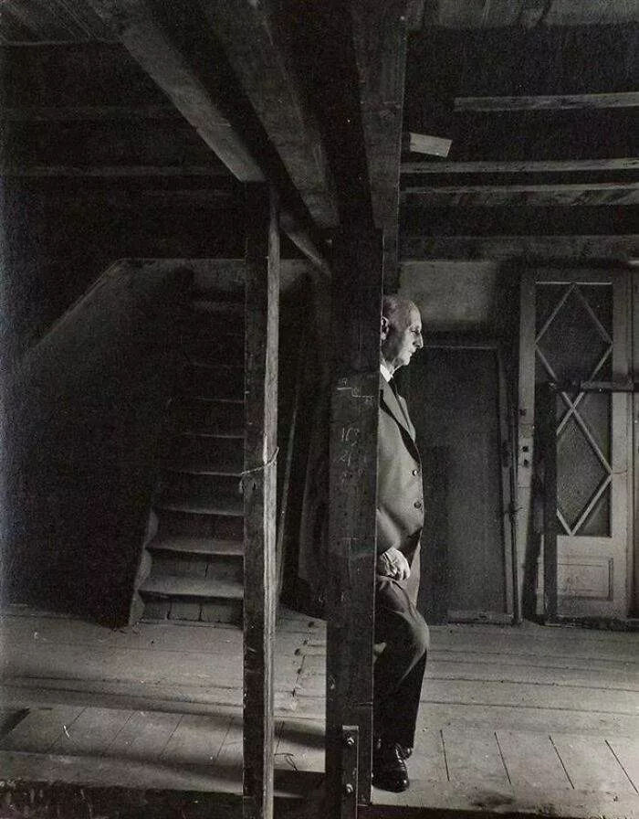 Anne Frank's Father Otto, Revisiting The Attic Where They Hid From The Nazis. He Was The Only Surviving Family Member. (1960)