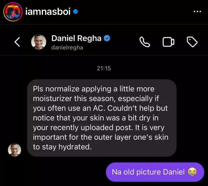 'Normalize applying moisturizer this season' - Daniel Regha advises Nasboi on skin care, he reacts