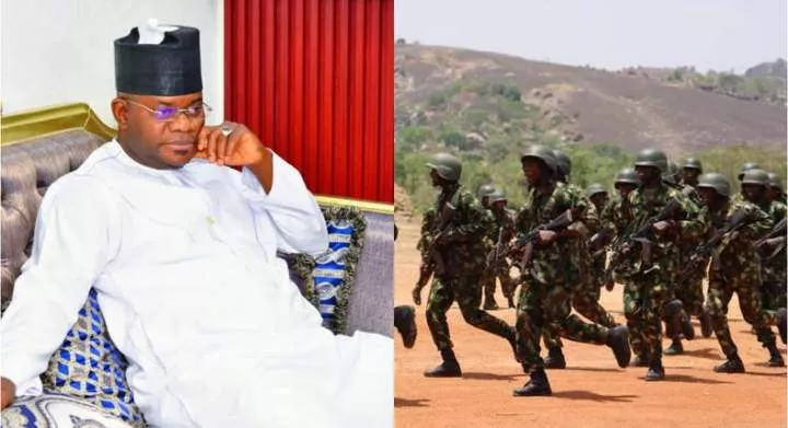 Yahaya Bello and Nigerian Army. [Facebook]