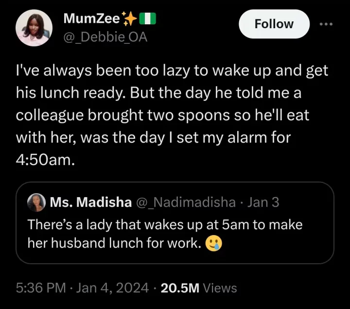 'We bought freezer, blender, microwave, a new mattress' - Nigerian lady's early cooking habit leads to over ₦2 million in support