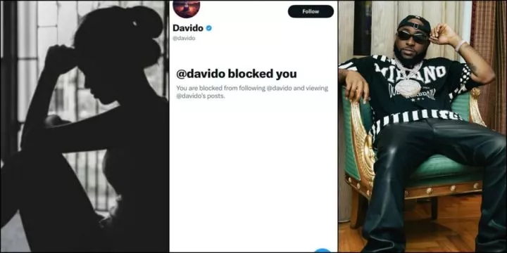 Lady pens lengthy, touching apology to Davido after getting blocked