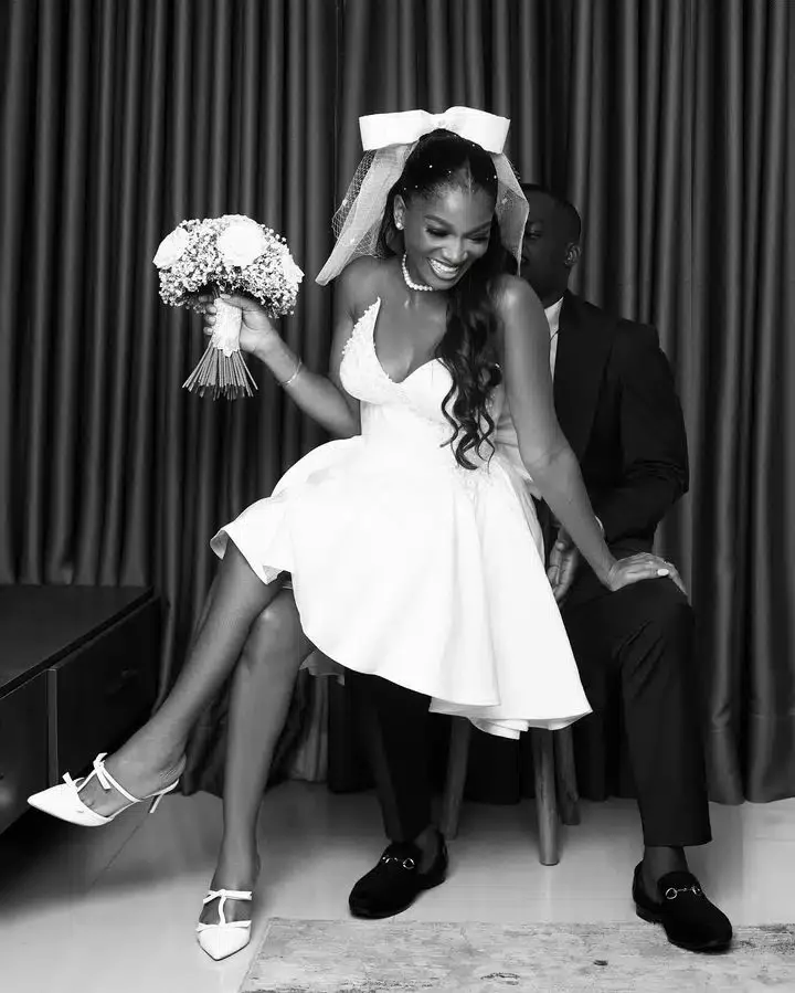 Wofai Fada confirms legal marriage to Taiwo Cole, rolls out photos