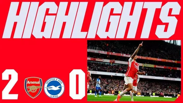 Arsenal 2 - 0 Brighton (Dec-17-2023) Premier League Highlights