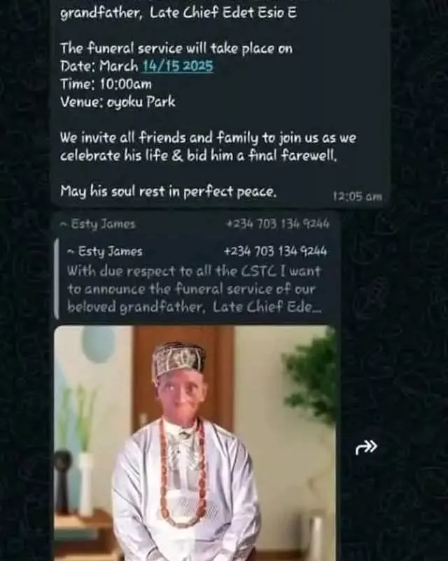 Drama as family uses another man's wedding photo for burial poster of grandfather