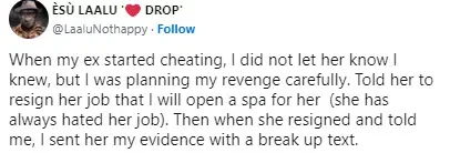 'How I taught my cheating girlfriend a lesson' - Man opens up on his strategies; it stuns many