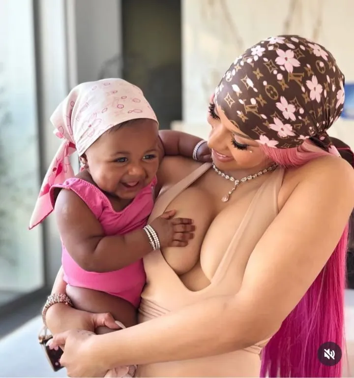 Cardi B shares first photos of her youngest child's face Cardi B shares first photos of her youngest child's face