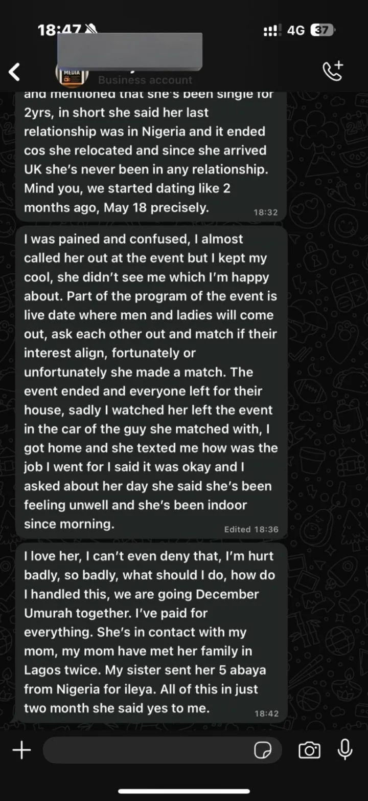 UK-based Nigerian videographer finds girlfriend at singles event claiming she's been single for 2 years