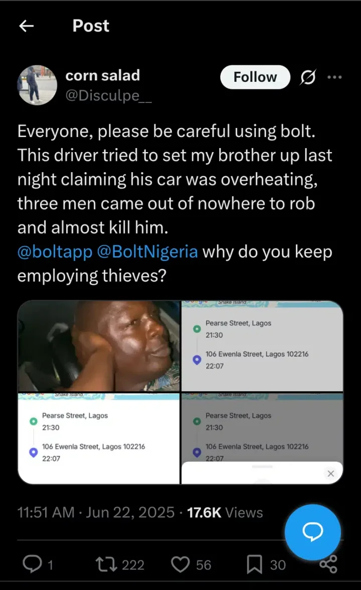 Bolt driver allegedly set passenger up for robbery