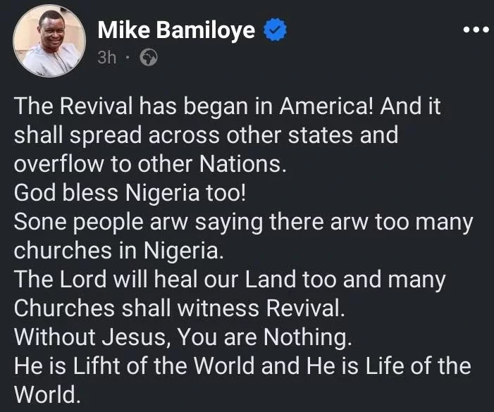 Trump's Victory: Revival Has Begun in America and It Shall Spread Across Other States-Mike Bamiloye