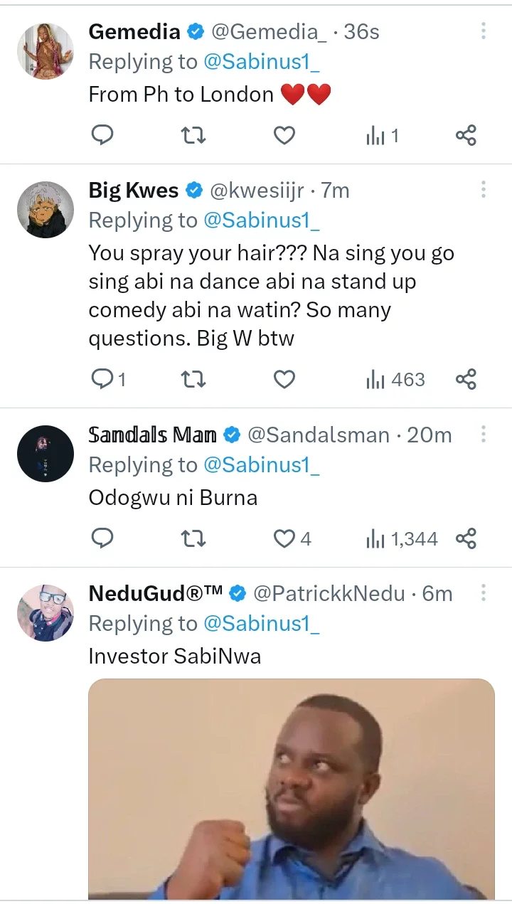 Oga Sabinus reacts after performing for 1 minute at Burna Boy's concert at London Stadium.