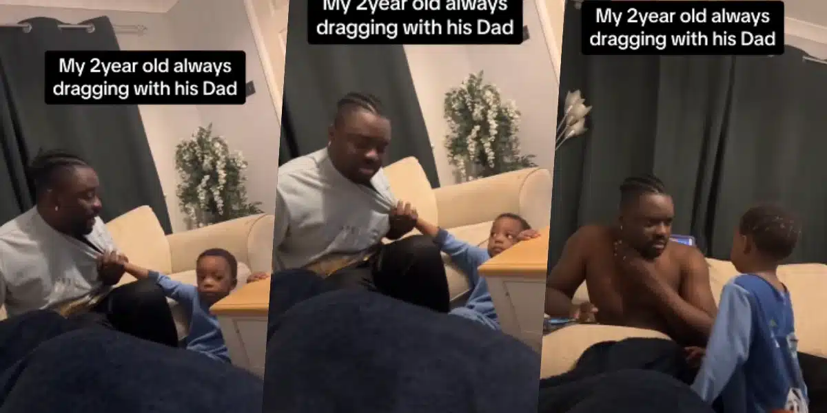 "Na him ex for former life" - Mom worries over little son who's always dragging his father's shirt