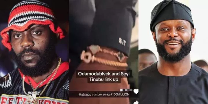 'The hand, make them see am' - Odumodublvck challenges Seyi Tinubu to flaunt ₦100m custom hand chain