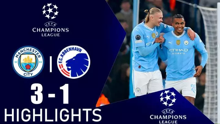 Manchester City 3 - 1 FC Copenhagen (Mar-6-2024) Champions League Highlights