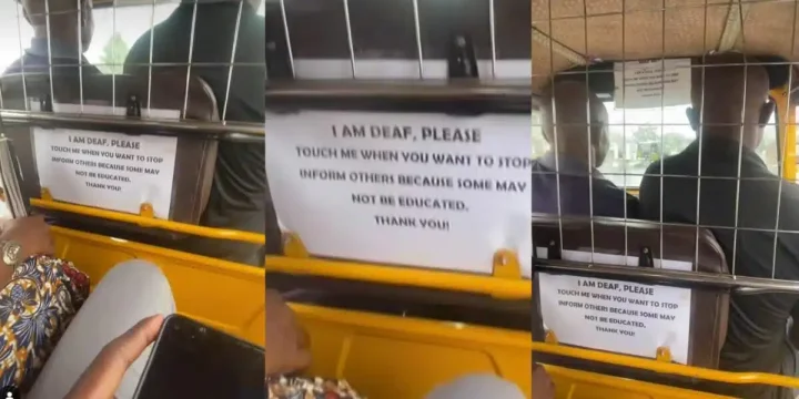 Netizen shocked as he shares experience after entering keke of man who's deaf