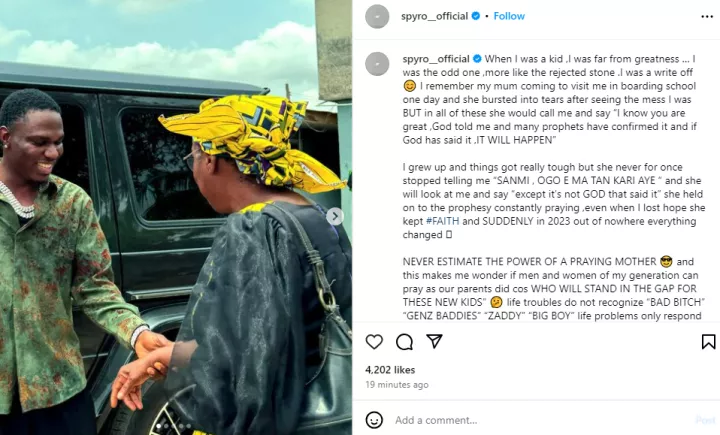 Singer Spryro expresses fear for the next generation of parents as he recounts how his mum prayer transformed him from a 