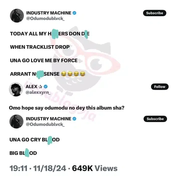 Odumodublvck addresses criticism over exclusion from Wizkid's upcoming album, Morayo