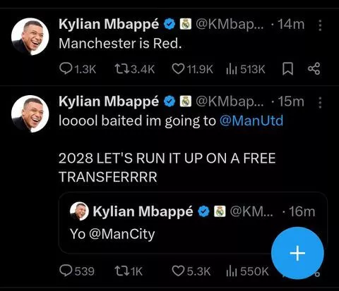 Kylian Mbappe's account suffered a likely cyber attack -- Image credit: X screenshot