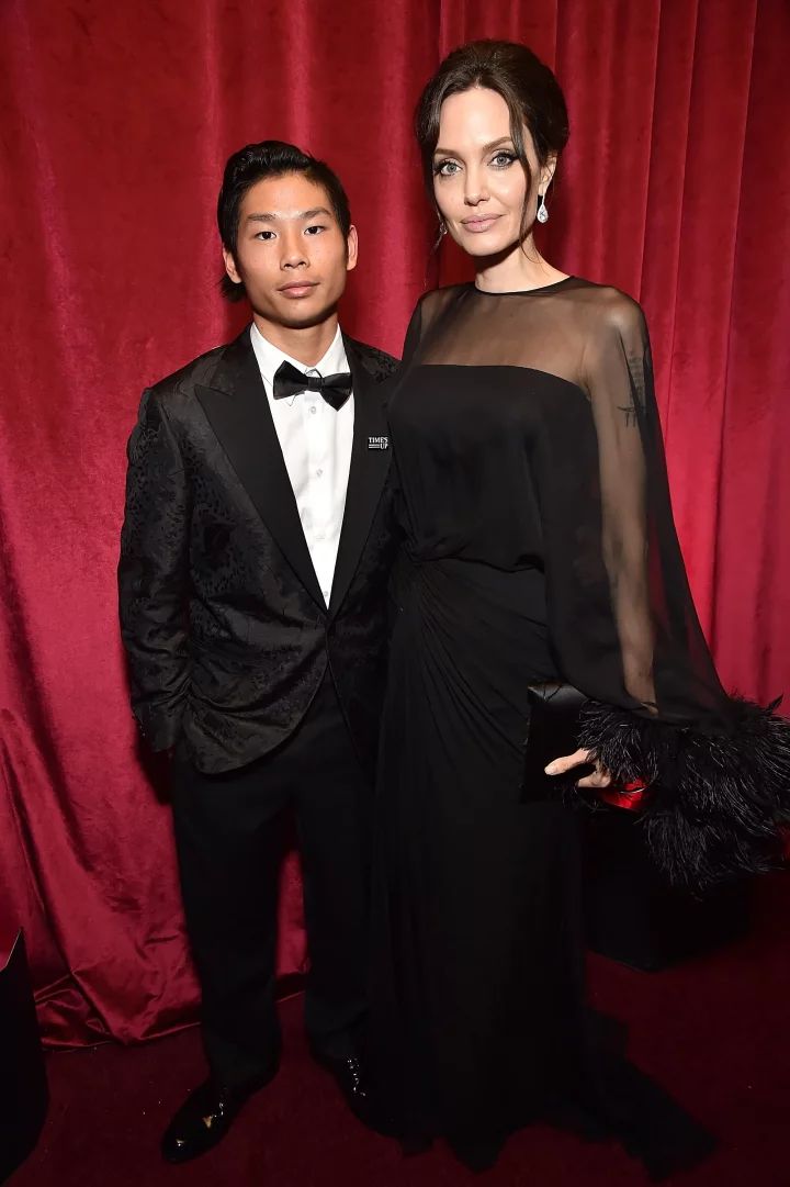 Pax and mum Angelina Jolie attend the Netflix Golden Globes after-party