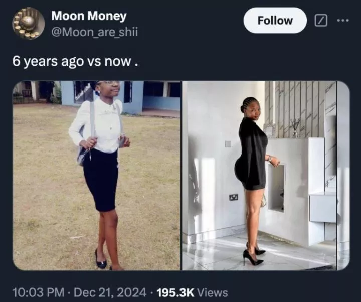 Lady breaks the internet with her 6-year transformation