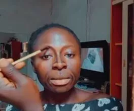 Lady gets social media talking as she transforms her face into Tinubu's with makeup