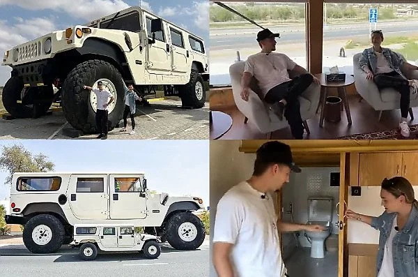 Inside Dubai Sheikh's Drivable Hummer H1 "X3" With Well-furnished Room, Toilet and Kitchen