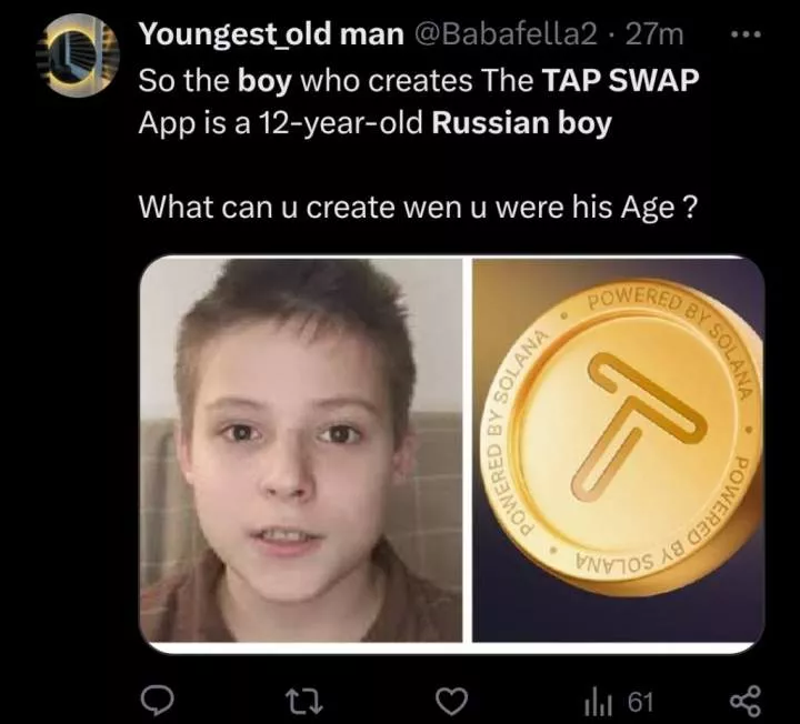 12-year-old Russian boy alleged as founder of TapSwap