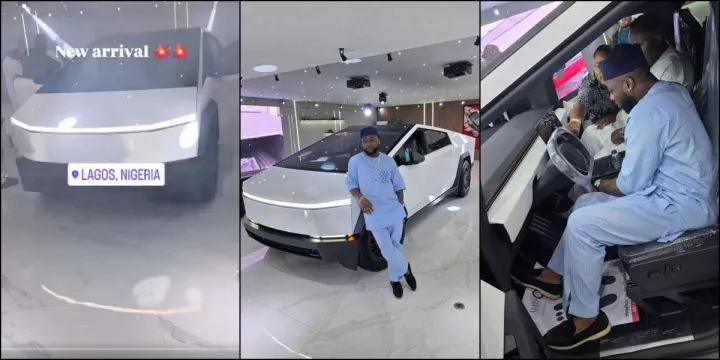 Israel DMW hails Davido as he takes delivery of new cyber truck Israel DMW hails Davido as he takes delivery of new cyber truck