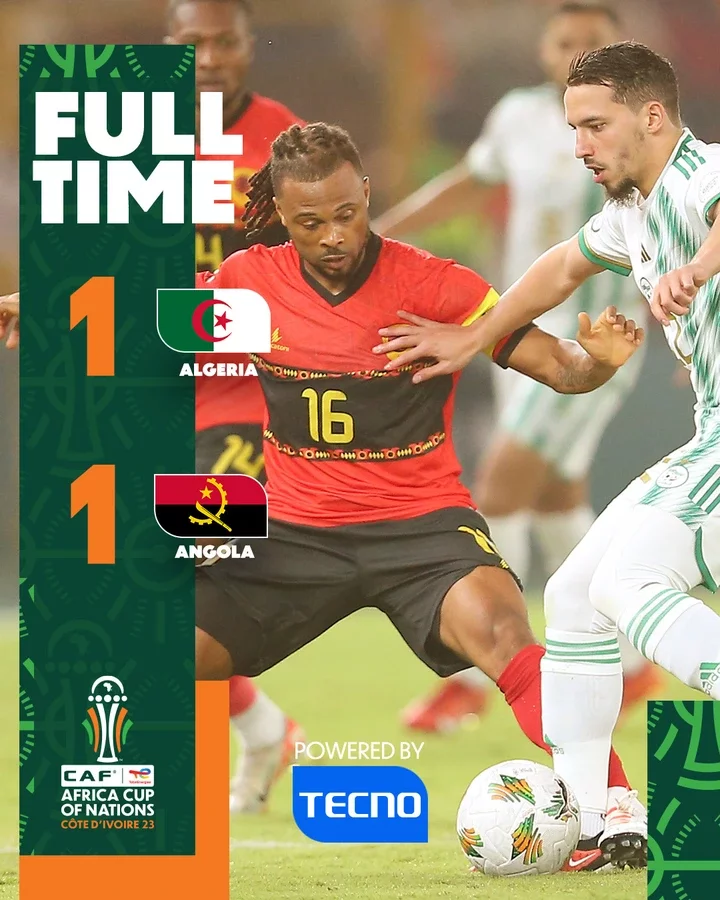 ALG 1-1 ANG: Match Review and Latest AFCON Group D Table