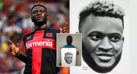Victor Boniface: Super Eagles star rewards fan with ₦500,000 for stunning portrait ahead of AFCON 2023 final