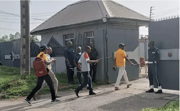 Strike: Labour Leaders Chase Out FIRS Staff with Cane, Shut Down Lagos Office (Photos)