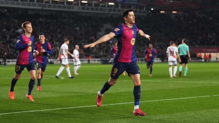 Lewandowski's penalty against Rayo Vallecano sends Barcelona top of LaLiga table