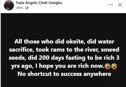 I hope you are rich now - Catholic priest takes a dig at those who did 'money ritual, 200 days of fasting, water sacrifice, took rams to the river? to become rich