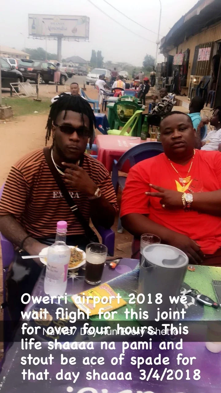 Reactions as Chief Priest shares throwback photo of Burna Boy drinking Palm wine and stout in Owerri