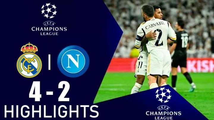 Real Madrid 4 - 2 Napoli (Nov-29-2023) Champions League Highlights