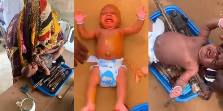 Outrage as video captures baby's dedication ritual to the gods