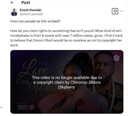 Nigerians react as Omoni Oboli's 'Love In Every Word' is removed from YouTube