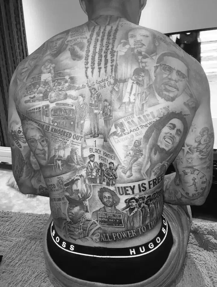 The Tattoos on This Football Striker Back Carries a Strong Message, See What They Mean (Photos)