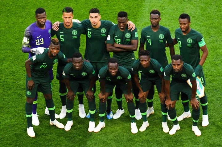 Nigeria's players pose for a photo