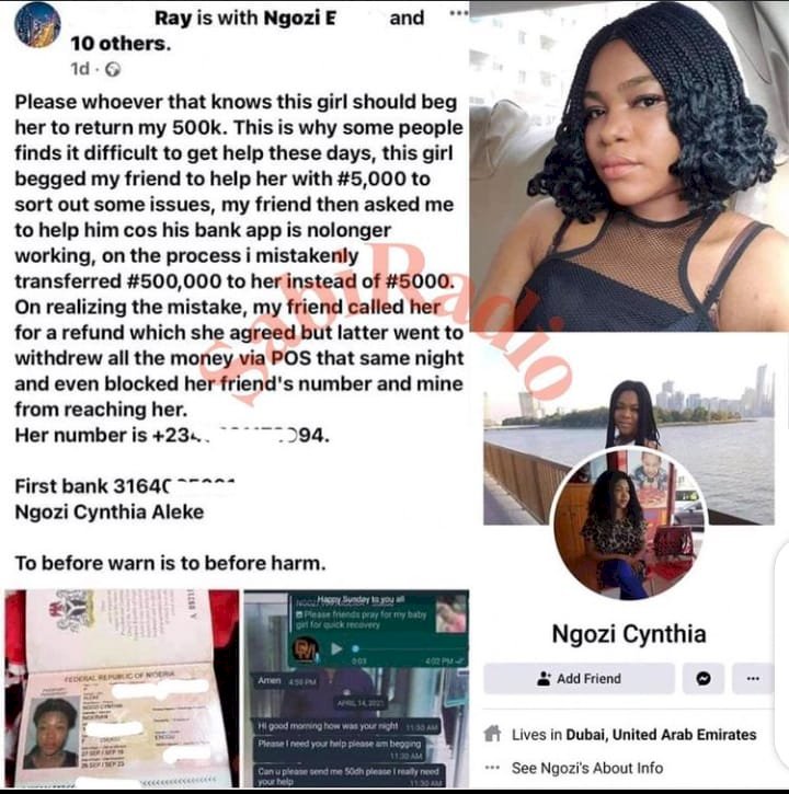Dubai-based Nigerian man calls out lady he mistakenly sent N500,000 to instead of N5,000